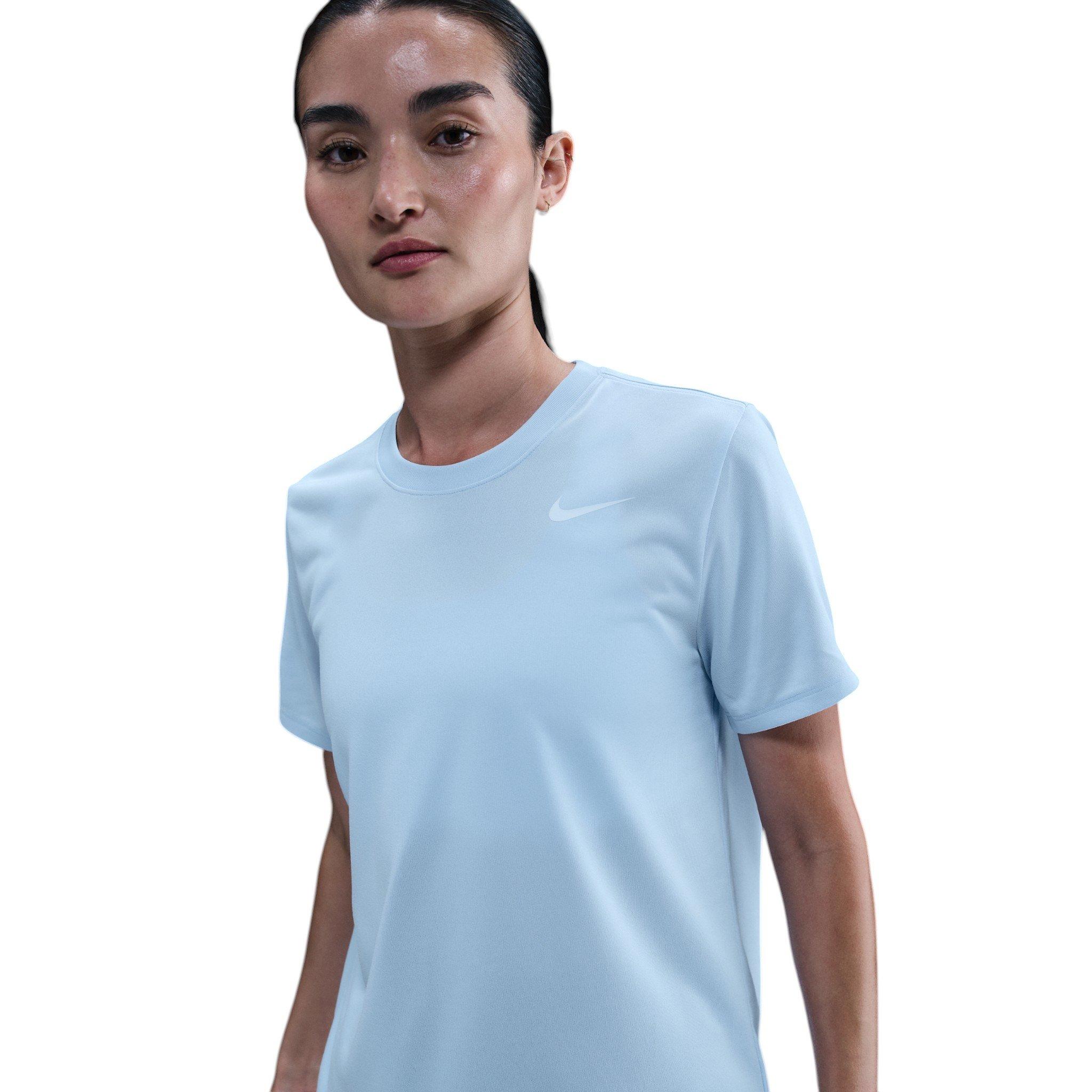 Nike Women's Dri-FIT Relaxed T-Shirt - Light Blue/White - LIGHT BLUE/WHITE